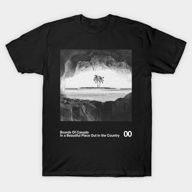 In a Beautiful Place Out in the Country - Artwork 90's Design || Vintage Black & White T-Shirt by solutesoltey